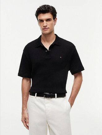 Tommy Hilfiger Relaxed Fit Open Knit Polo Shirt