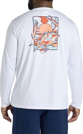 Columbia Big & Tall Fish Crab Long-Sleeve Graphic Tee in White at Nordstrom, Size 4X Big