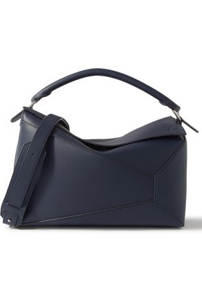 Loewe Puzzle Edge Large Logo-Debossed Leather Messenger Bag