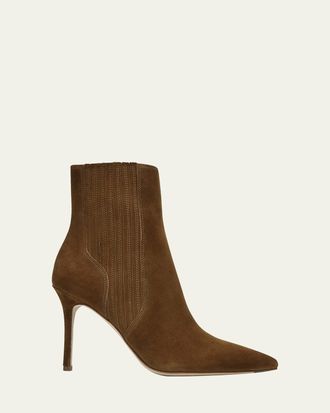 Veronica Beard 95mm Lisa Suede Stiletto Ankle Booties