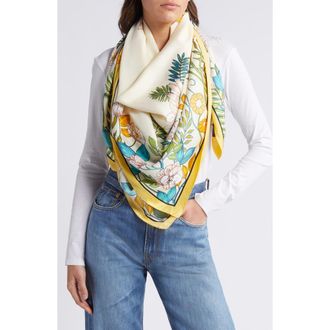 Tasha Butterfly Floral Scarf in Ivory Multi at Nordstrom