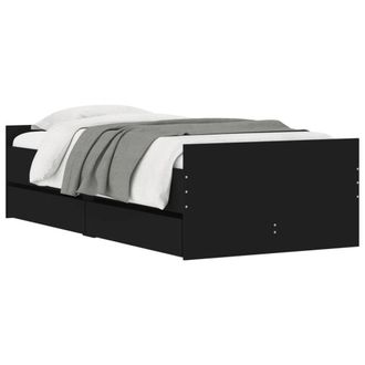 Berkfield Home Modern Bed Frame with Drawers Black 90x190 cm Single