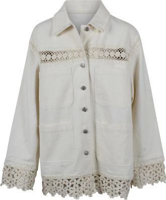 Sea NY Light Jackets, female, White, Size: XS Crochet-embroidered Jacket