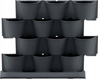 Prosperplast Macetero Vertical Cascade Garden De Plastico En Color Antracita 68,5 (largo) X 19 (ancho) X 54,6 (alto) Cm