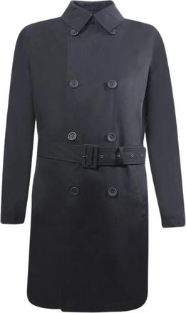 Herno Trench doppiopetto con cintura - Heren - Mantel - Blauw - M - Jassen