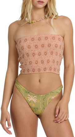 Billabong Keep It Simple Smocked Tube Top in Light Peach at Nordstrom, Size X-Small