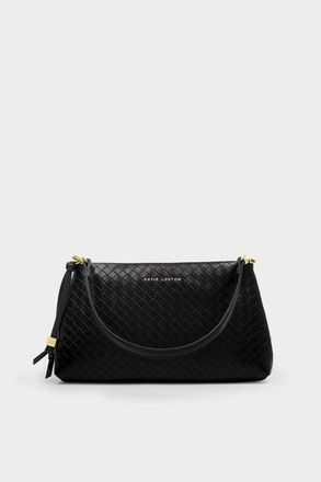 Katie Loxton Nova Woven Texture Clutch in Black at Nordstrom