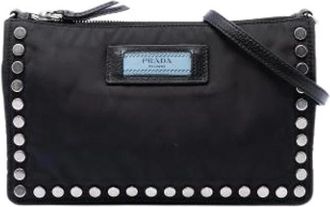 Prada Pre-owned Etiquette Crossbody Bag - Dames - Vintage Schoudertas - Zwart - ONE Size - Leer - Vintage