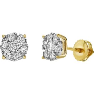 LuvMyJewelry Arc 14K Yellow Gold Cluster Lab Grown Diamond Unisex Earrings - 0.33 Cts at Nordstrom