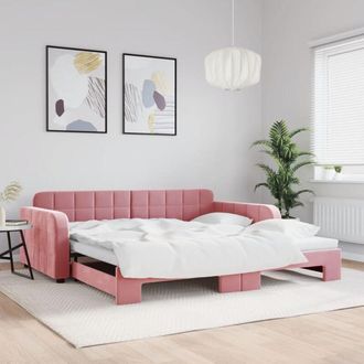 vidaXL Vidaxl - Divano Letto con Letto Estraibile Rosa 100x200 cm in Velluto