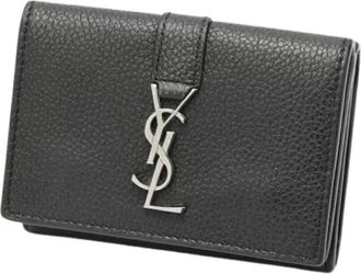 Saint Laurent Pre-owned Tri-fold Portemonnee - Dames - Vintage Accessoires - Zwart - ONE Size - Leer - Vintage