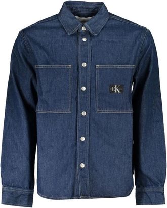 Calvin Klein Cotton Jacket - Heren - Spijkeroverhemden - Blauw - S - Katoen - Overhemden