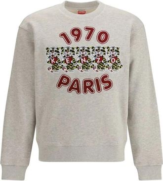 Kenzo Wild Tiger Katoenen Sweatshirt - Heren - Sweatshirts - Grijs - L - Katoen - Hoodies & sweatvesten