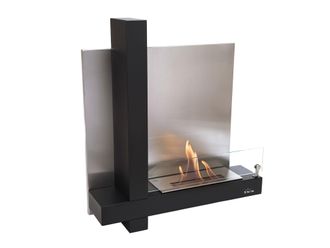 Purline Purline - Chimenea De Etanol Mural En Acero Inoxidable Negro