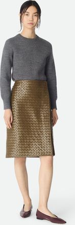 Bottega Veneta Intrecciato Leather Skirt - Bottega Veneta