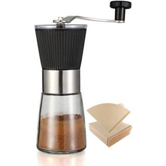 OEM Molinillo De Caf&eacute; Manual Con 100 Filtros, Con Muelas C&oacute;nicas De Cer&aacute;mica Ajustables Para Filtros De Espresso, Molinillo De Caf&eacute; Para Prensa Francesa (