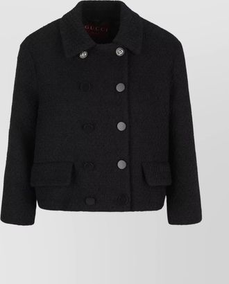 Gucci double-breasted wool jacket featuring pockets