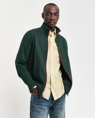 GANT Men Sacker Rib Zip Cardigan (XXXL) TARTAN GREEN