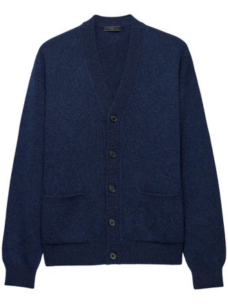 Prada Re-Cashmere cardigan - men - Recycled Cashmere - 46 - Blue
