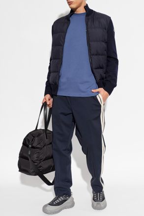 Moncler T-shirt With Logo Patch, Mens, Blue