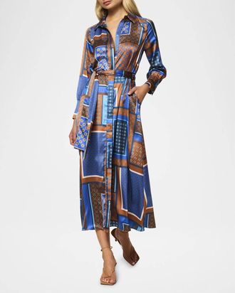Misa Herminia Dress In Tile Patchwork