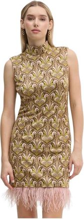 Gaud&igrave; Patroon Mini Jurk - Dames - Korte kleedjes - Veelkleurig - XS - Leer - Kleedjes