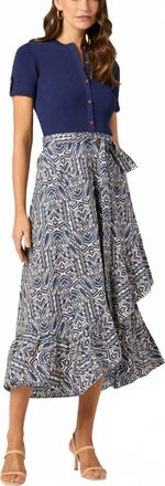 Shoshanna Rayna Knit Dress In Navy/ivory