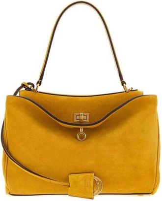 Balenciaga Mustard Suede Small Rodeo Handbag