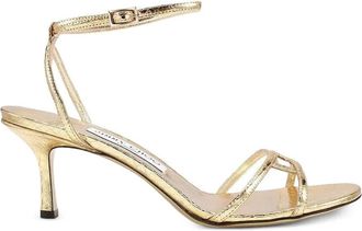 Jimmy Choo London 65mm Leo leather ankle-strap sandals - Goud