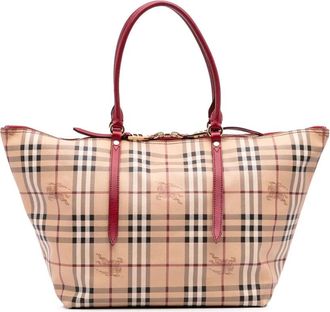 Burberry 2000-2017 medium Haymarket Check Salisbury gecoate canvas shopper - Bruin