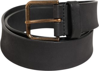 Dolce & Gabbana Mens Leather Belt Bronze Buckle - Black - Size 90 cm