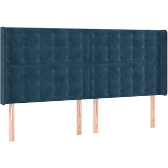 vidaXL Cabecero Con Orejas De Terciopelo Azul Oscuro 163x16x118/128 Cm Vidaxl