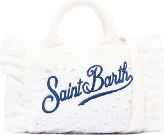 MC2 Saint Barth White Unica Textured Eyelet Handbag