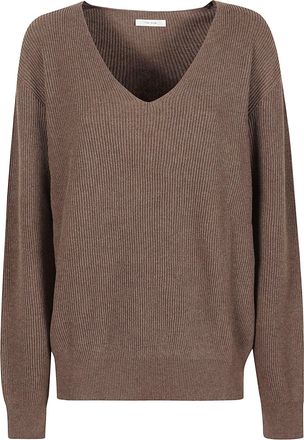 The Row Phef V-Neck Ribbed Knit Sweater