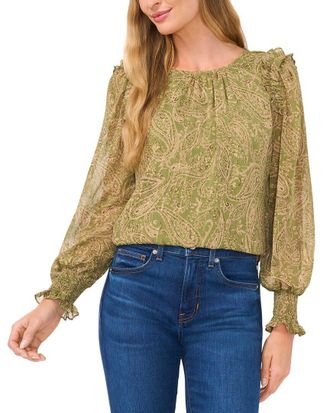 CeCe by Cynthia Steffe Gathered Neck Blouse