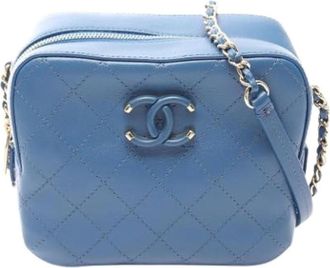 Chanel Pre-owned Vintage Cross Body Bag - Dames - Vintage Schoudertas - Blauw - ONE Size - Leer - Vintage