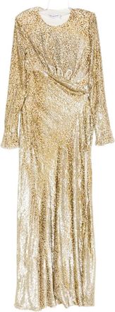 Self Portrait Abito lungo a maniche lunghe - Oro