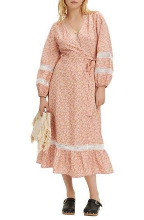 Maje Restella Floral Long Sleeve Maxi Dress in Pink Daisy at Nordstrom Rack, Size 10 Us / 42 Fr