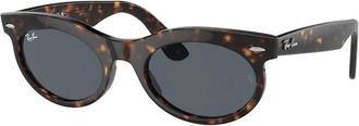 Ray-Ban Ovale Zonnebril Blauwe Lenzen Carey Montuur - unisex - Zonnebrillen - Bruin - 50 MM - Accessoires