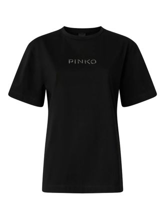 Pinko T-shirt met stras - Zwart