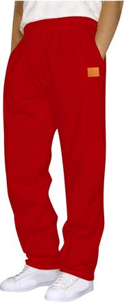 Generic Tracksuit Bottoms Men Fleece Lined Joggers Elasticated Waist Open-Hem Sweatpants with Pockets Mens Classic Sports Jogging Bottoms Causal Relaxed Fit R