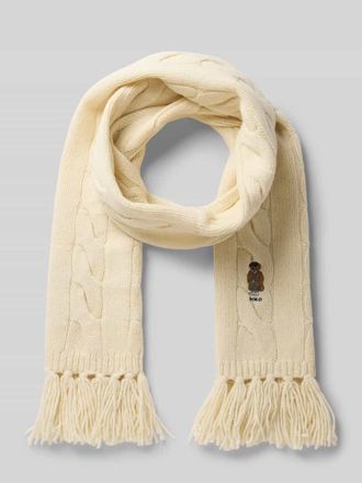Polo Ralph Lauren Wollschal mit Fransen in Offwhite, Gr&ouml;&szlig;e 1