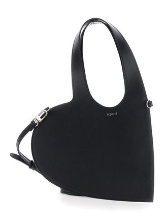 Coperni Baby Heart Black Heart Shaped Crossbody Bag With Adjustable And Removable Shoulder Strap In Leather Woman
