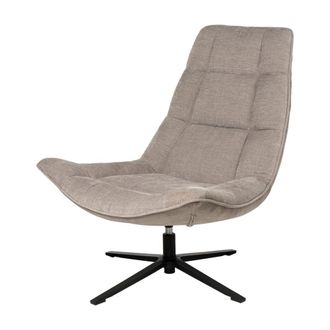 Koketto Home Sill&oacute;n bajo giratorio de suave tejido gris claro