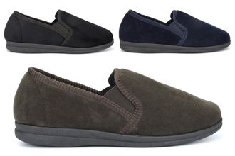 Generic Mens Memory Foam Slippers Size 6 Boys Slippers Size 13 Carpet Slipper Slip On Slipper Slip In Memory Foam Insole Sizes 6-14 Brown/Black/Navy Blue 12 U