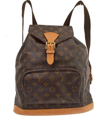 Louis Vuitton Vintage Montsouris Monogram Canvas Brown Canvas Backpack Bag (Pre-Owned)