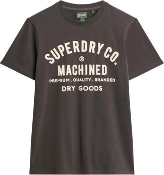 Superdry Zwarte Katoenen Workwear Tee - Heren - T-shirts - Zwart - XL - Katoen - Tops