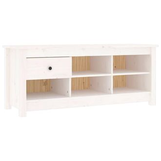 Berkfield Home Shoe Cabinet White 110x38x45.5 cm Solid Wood Pine