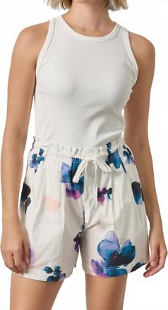 Lilla P Pleat Waist Short In Orchid Prt