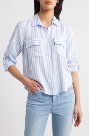 Beach Lunch Lounge Fallon High-Low Button-Up Shirt in Moscow Lilac at Nordstrom, Size X-Large